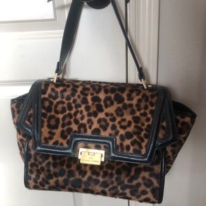 Elaine Turner Leopard Calf Hair Purse